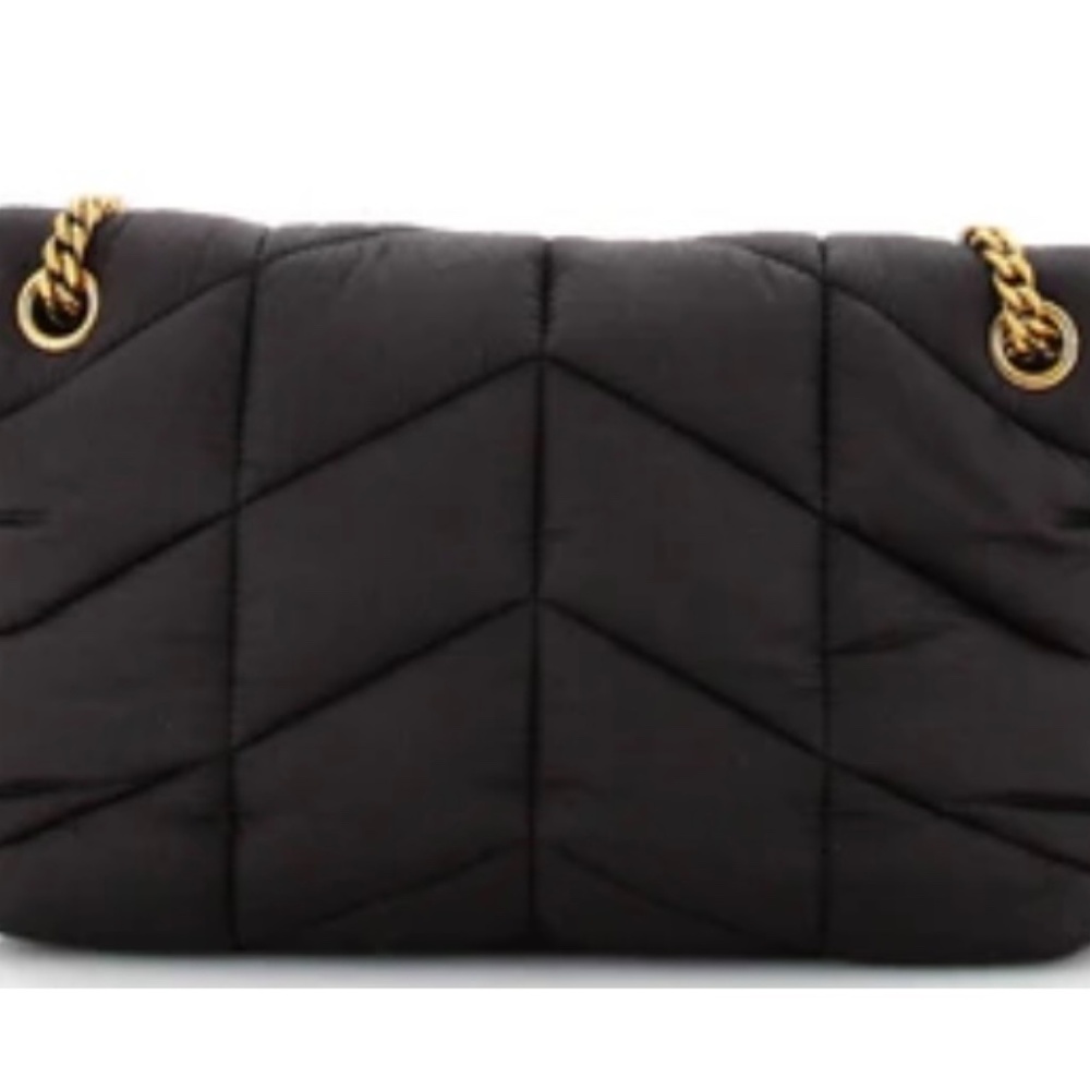 Yves Saint Laurent Black and Gold Quilted Shoulder Bag - Picture 2 of 10